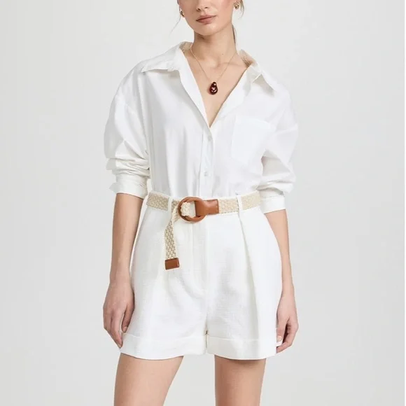 Anine Bing Mika White Cotton Button-Up Shirt XS EUC - Picture 7 of 11